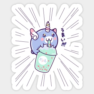 Kawaii Unicorn Milk Tea Sticker